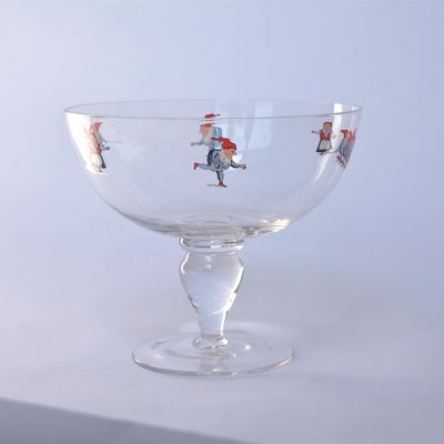 คุณภาพ Large Diameter Crystal Glass Fruit Bowl , Crystal Salad Serving Bowl With Stand โรงงาน