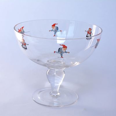 คุณภาพ Large Diameter Crystal Glass Fruit Bowl , Crystal Salad Serving Bowl With Stand โรงงาน