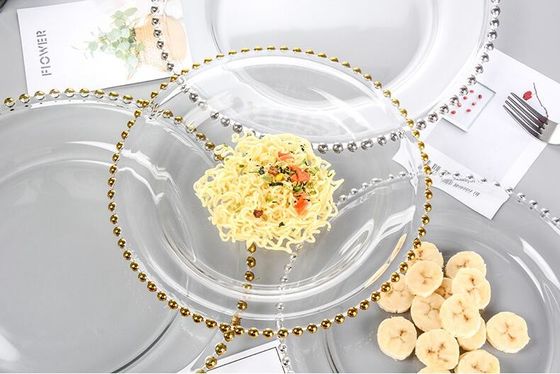 คุณภาพ Gold Decorated Glass Charger Plates โรงงาน