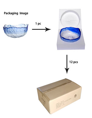 คุณภาพ Hammered Pattern Irregular Shape Crystal Salad Serving Bowl โรงงาน