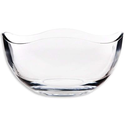 คุณภาพ Transparent Durable Wave Rim Glass Charger Plates , Fruit Salad Glass Bowl โรงงาน