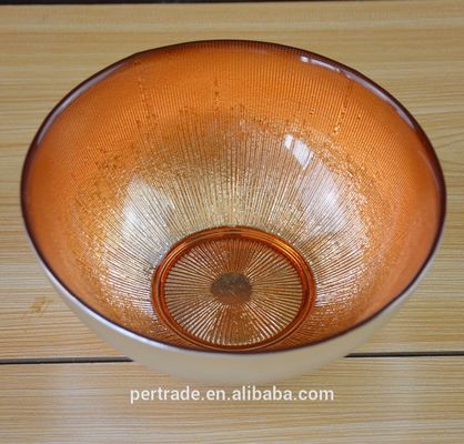 คุณภาพ Silver Gold Decorated Glass Charger Plates For Salad Bowl โรงงาน