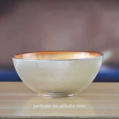 คุณภาพ Silver Gold Decorated Glass Charger Plates For Salad Bowl โรงงาน