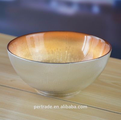 คุณภาพ Silver Gold Decorated Glass Charger Plates For Salad Bowl โรงงาน
