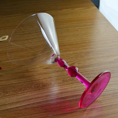 คุณภาพ Pink Color  Flamingo Shaped Stem Cocktail Crystal Glasses โรงงาน