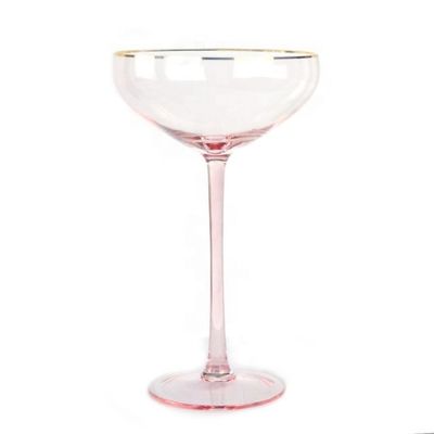 คุณภาพ Pink Crystal Cocktail Glasses โรงงาน