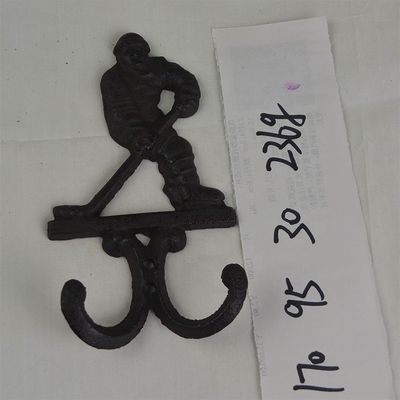 คุณภาพ Ice Hockey Rustic Cast Iron Coat Hooks Cast Iron Crafts โรงงาน