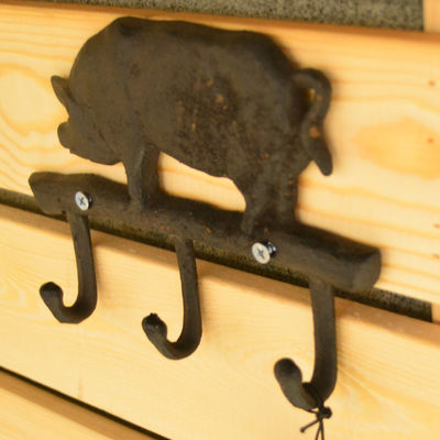 คุณภาพ Pig Shape Vintage Decorative Iron Wall Hooks For Home โรงงาน