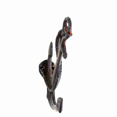 คุณภาพ Decorative Anchor Shape Black Iron Coat Hooks Cast Iron Crafts โรงงาน