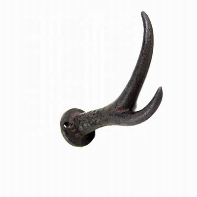 คุณภาพ Deer Antler Cast Iron Wall Hooks Cast Iron Crafts Rust โรงงาน