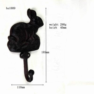 คุณภาพ Antique Cute Rabbit Cast Iron Hat Hooks Cast Iron Crafts โรงงาน