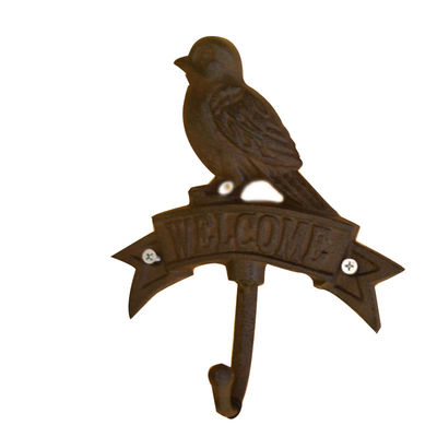 คุณภาพ Antique Wall Mount Bird shape Black Iron Coat Hooks โรงงาน