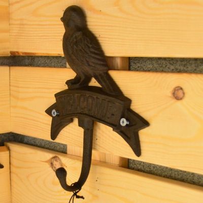 คุณภาพ Antique Wall Mount Bird shape Black Iron Coat Hooks โรงงาน