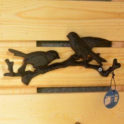 คุณภาพ Antique Wall Mount Bird shape Black Iron Coat Hooks โรงงาน