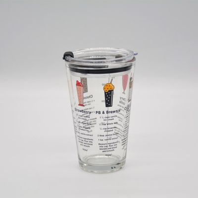 คุณภาพ Decorated Pint Ice Tea Glass Cup With Lid And Silicate Straw Cocktail Tumbler Drinking Glasses โรงงาน