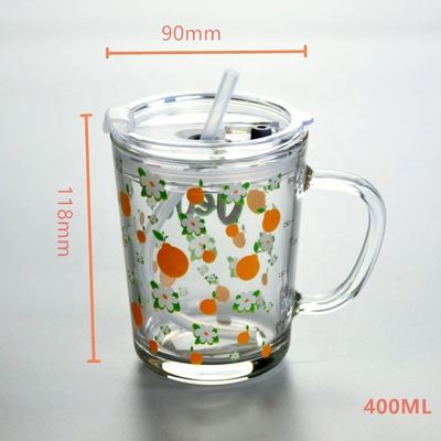 คุณภาพ Cartoon Crystal Drinking Glass With Lid And Silicate Straw โรงงาน