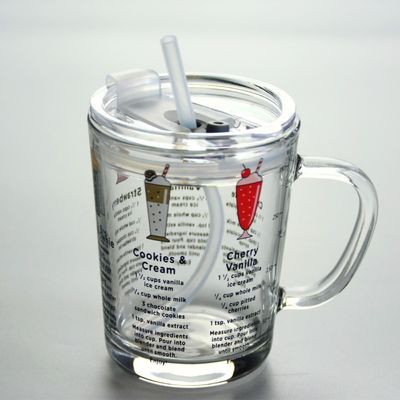 คุณภาพ Cartoon Crystal Drinking Glass With Lid And Silicate Straw โรงงาน