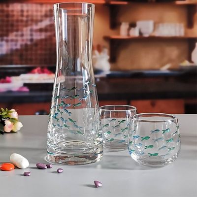 คุณภาพ Engraved Color Paint Short Tumbler Glass For Beverage โรงงาน