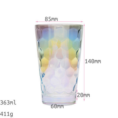 คุณภาพ Iridescent Honeycomb Tumbler Drinking Glasses For Bar โรงงาน