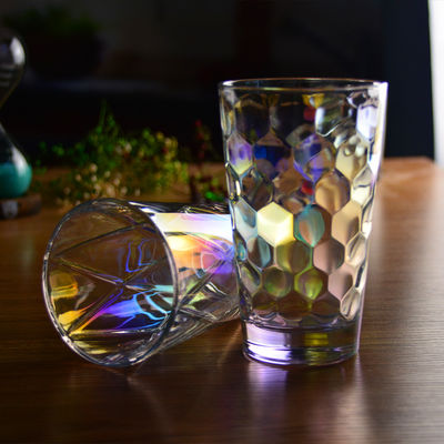 คุณภาพ Iridescent Honeycomb Tumbler Drinking Glasses For Bar โรงงาน