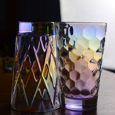 คุณภาพ Iridescent Honeycomb Tumbler Drinking Glasses For Bar โรงงาน