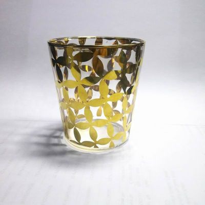 คุณภาพ Gold Print High End Stemless Wine Glass Tumbler , Crystal Highball Glasses โรงงาน