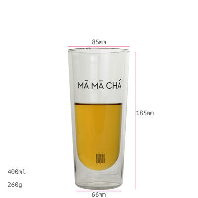 คุณภาพ Double Wall Heat Resistant Round Tall Tumbler Glass โรงงาน