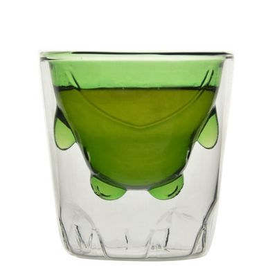คุณภาพ Green Borosilicate Double Layer Colored Drinking Glasses โรงงาน
