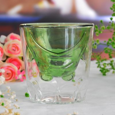 คุณภาพ Green Borosilicate Double Layer Colored Drinking Glasses โรงงาน