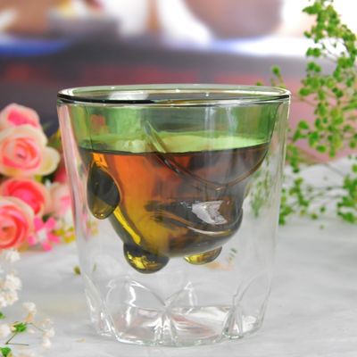 คุณภาพ Green Borosilicate Double Layer Colored Drinking Glasses โรงงาน