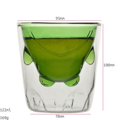 คุณภาพ Green Borosilicate Double Layer Colored Drinking Glasses โรงงาน