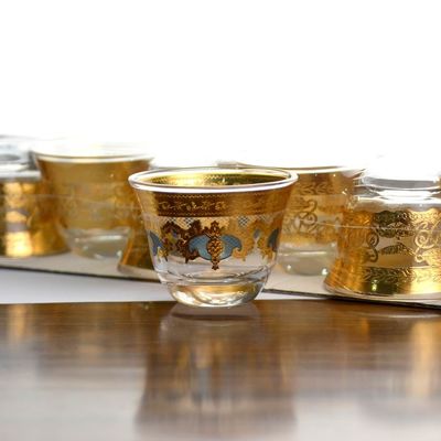 คุณภาพ High End Luxury Gold Decal Decorated Tumbler Drinking Glasses โรงงาน
