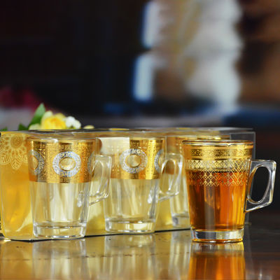 คุณภาพ Golden Decorated Gold Decal Tumbler Drinking Glasses โรงงาน