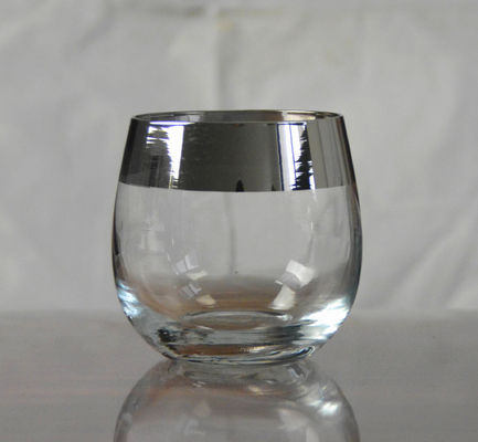 คุณภาพ Silver Rim Ion Plated Platinum Tumbler Drinking Glasses โรงงาน