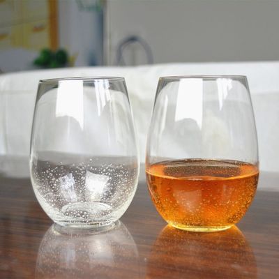 คุณภาพ 500ml Transparent Stemless Whiskey Tumbler Glasses , Wine Glass Tumbler โรงงาน