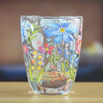 คุณภาพ Heavy Duty Tumbler Drinking Glasses With Decorated Pattern โรงงาน