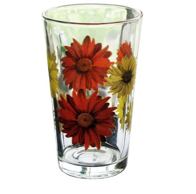 คุณภาพ Silk Printed Blooming Daisy 16 Oz Highball Glasses โรงงาน