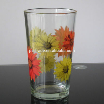 คุณภาพ Silk Printed Blooming Daisy 16 Oz Highball Glasses โรงงาน