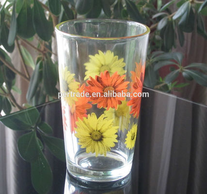 คุณภาพ Silk Printed Blooming Daisy 16 Oz Highball Glasses โรงงาน