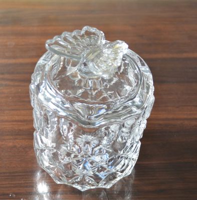 คุณภาพ Butterfly Embossed Creative Crystal Glass Storage Jars โรงงาน
