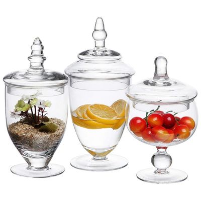 คุณภาพ Multipurpose Set Of 3 Clear Glass Jars For Kitchen โรงงาน