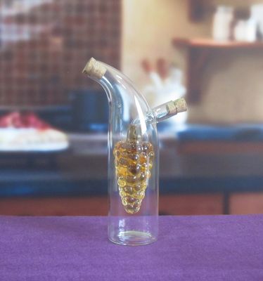 คุณภาพ Double Layer Grape Shape Glass Canister With Lid For Oil โรงงาน