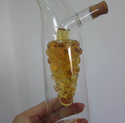 คุณภาพ Double Layer Grape Shape Glass Canister With Lid For Oil โรงงาน