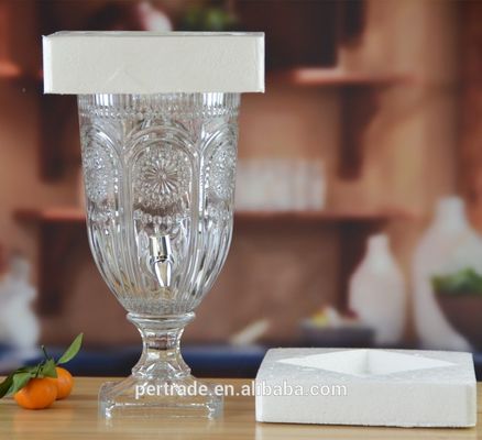 คุณภาพ Deep Cutted Engraved 5l Glass Jar With Lid . Glass Food Storage Jars โรงงาน