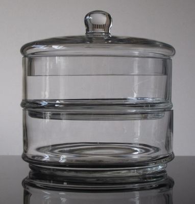 คุณภาพ Handblown 3 Layer Stackable Storage Jars With Lids โรงงาน
