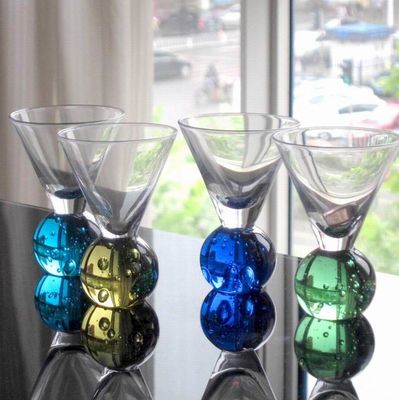 คุณภาพ Hand Made 6 Color Ball Bottom Unique Shot Glass Set โรงงาน