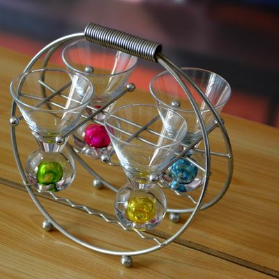 คุณภาพ Hand Made 6 Color Ball Bottom Unique Shot Glass Set โรงงาน