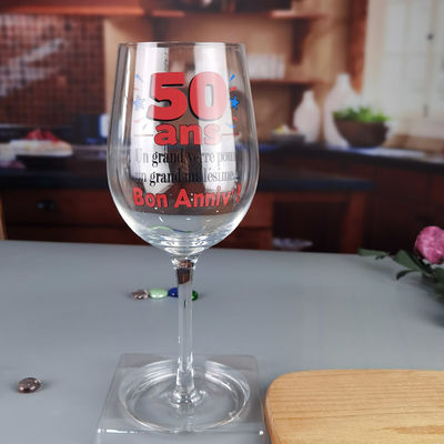 คุณภาพ Clear 1 Litre Giant Wine Glass With Anniversary Decor โรงงาน