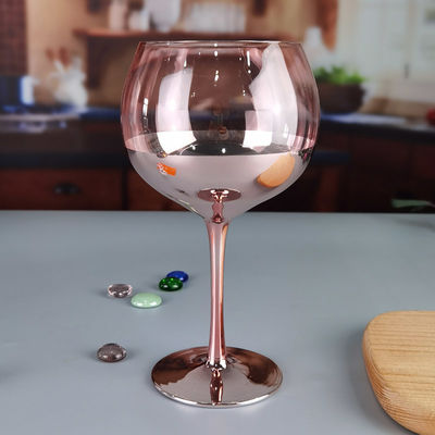 คุณภาพ 11cm Dia 2pk Pink Gin Glasses Ion Plated Balloon Crystal Wine Glass โรงงาน