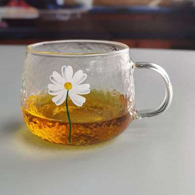 คุณภาพ Borosilicate Hammered Texture Tumbler Drinking Glasses With Golden Rim โรงงาน